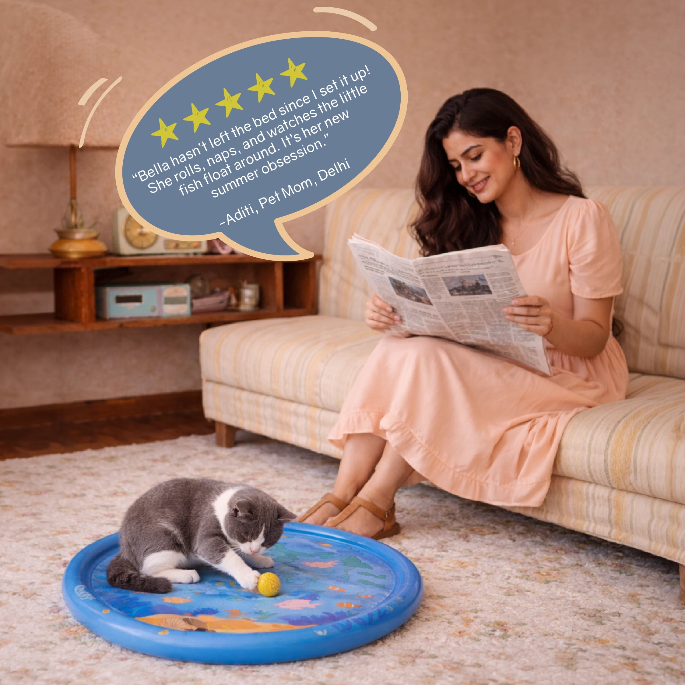 Tarang Cooling Bed | Water Cooling Play Bed for Cats