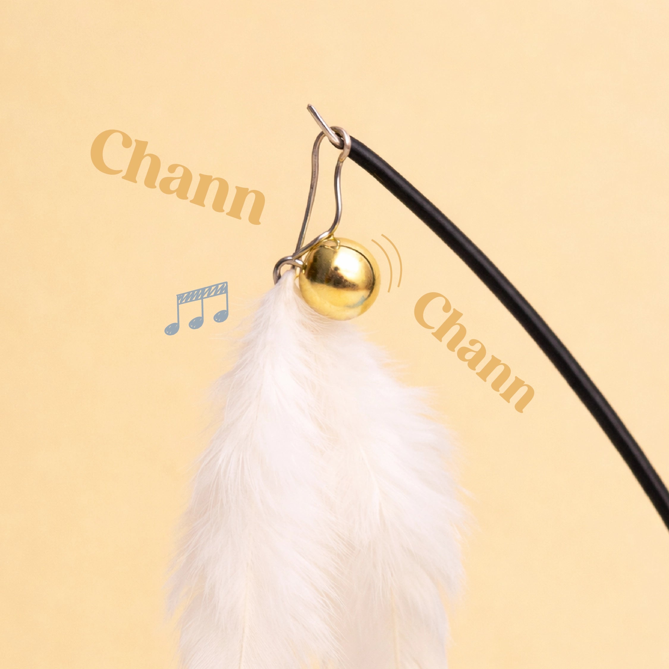 Ghungroo Toy – 360° Rolling Bell Cat Toy with Feather Teaser